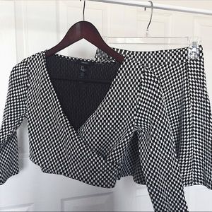 Two Piece Crop-Top Skirt Set